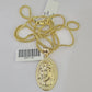 10K Franco Chain Jesus Head Pendant Charm Necklace 16"-24" 2mm Gold SET Yellow