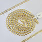 10k Gold Cuban Curb Necklace Chain 3mm-6mm 18-28 Inches 10kt Yellow Diamond Cuts