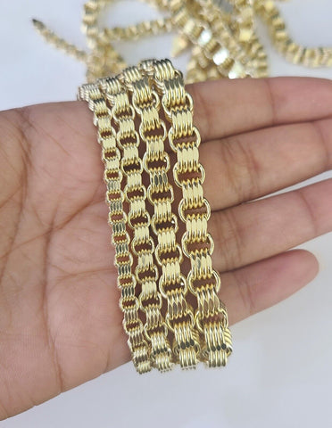 10k Byzantine Chain Yellow Gold Necklace 4mm-7mm 20-30 Inches Real Men Women