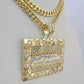 10K Miami Cuban Link Chain Last Supper Pendent Charm 6mm 20"-30" Necklace