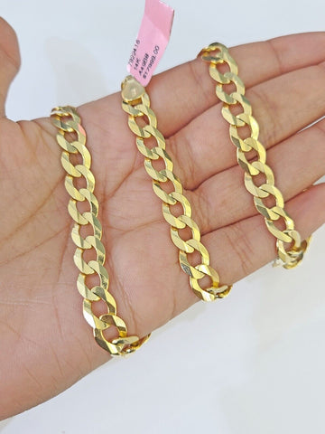 14k Cuban Curb Link chain Solid Yellow Gold Necklace 18"-26" Inch Real