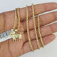 10k 2.5mm Rope Chain GOAT Pendant 18"-30" Yellow Gold Set Charm Necklace