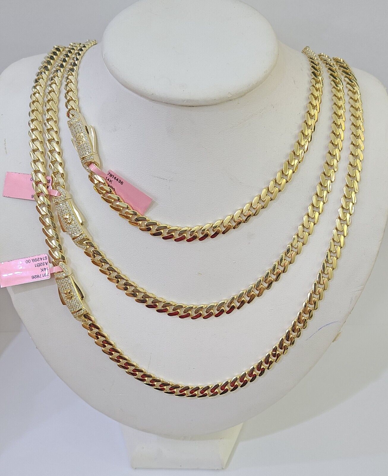 Real 14k Royal Monaco Link Chain 7mm 20-26 inches Yellow Gold Genuine