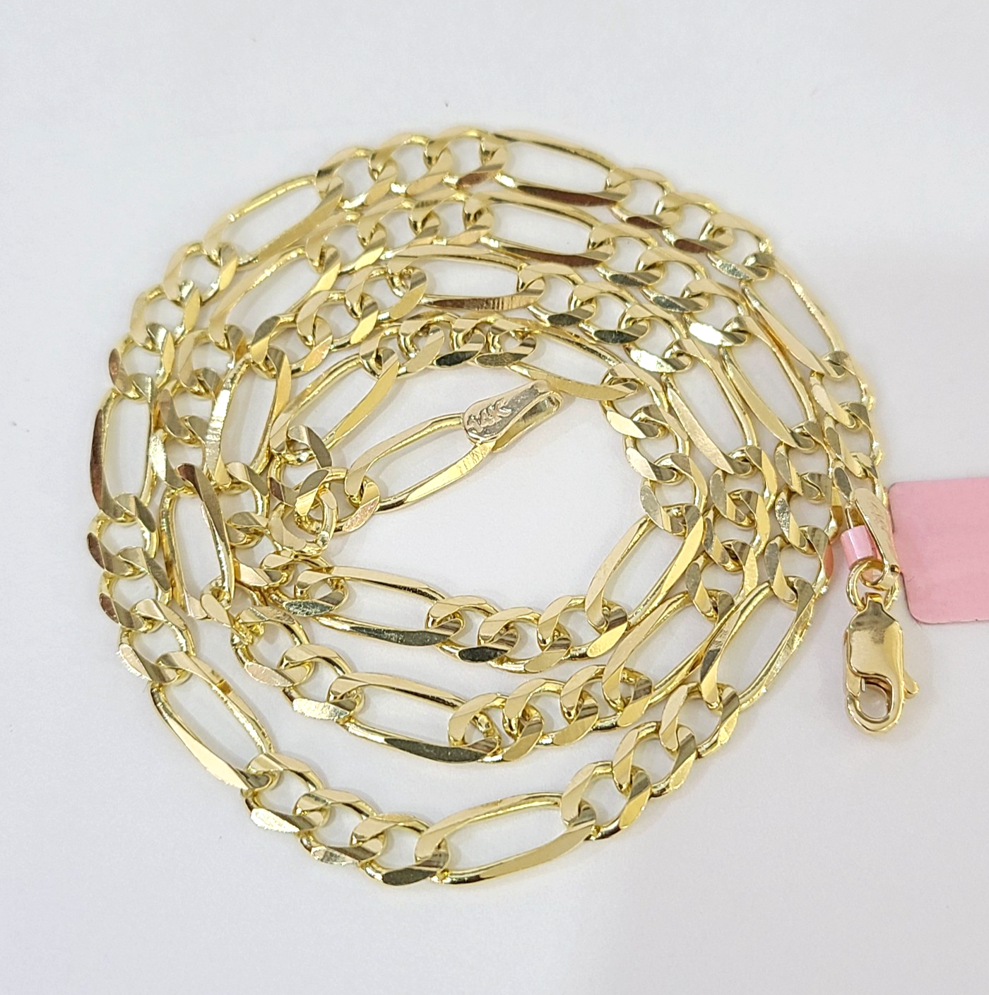 Real 14k Solid Gold Chain Figaro Link Necklace 5mm 18"-28" Men Women 14kt