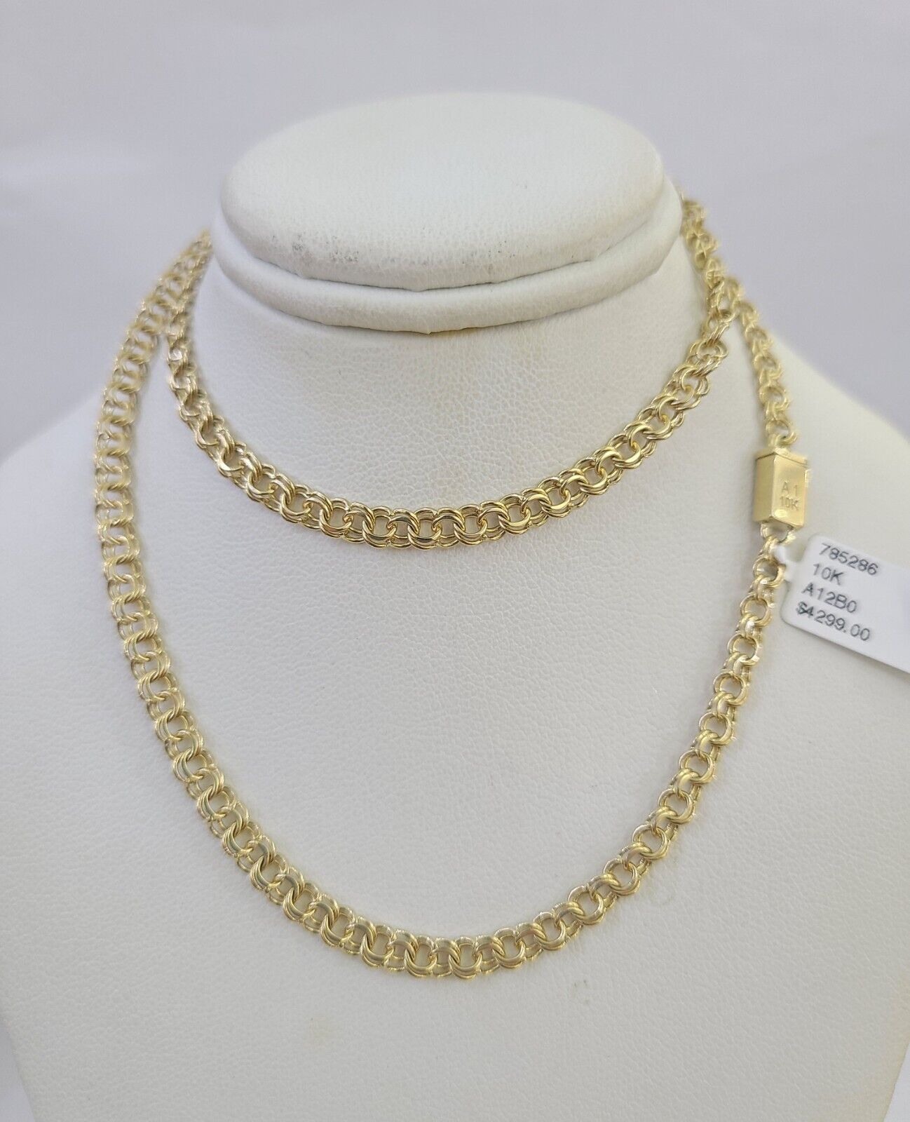 Real 10k Gold Chino ID Chain 4mm 20Inch Yellow Necklace Real Gold