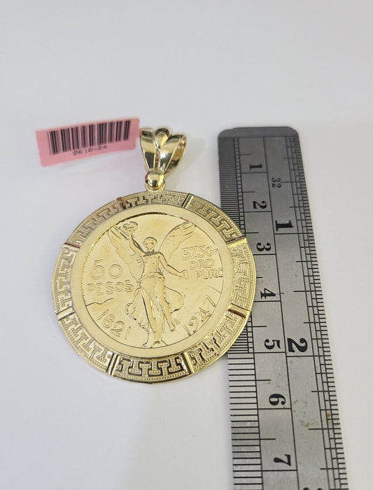 14k Centenario Charm Yellow Gold 50 Pesos 1947 Mexico Mexican Pendant Real 14kt