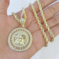 Real 10k Yellow Gold Rope Chain Head Charm Set 4mm 18"-26"Inch Necklace