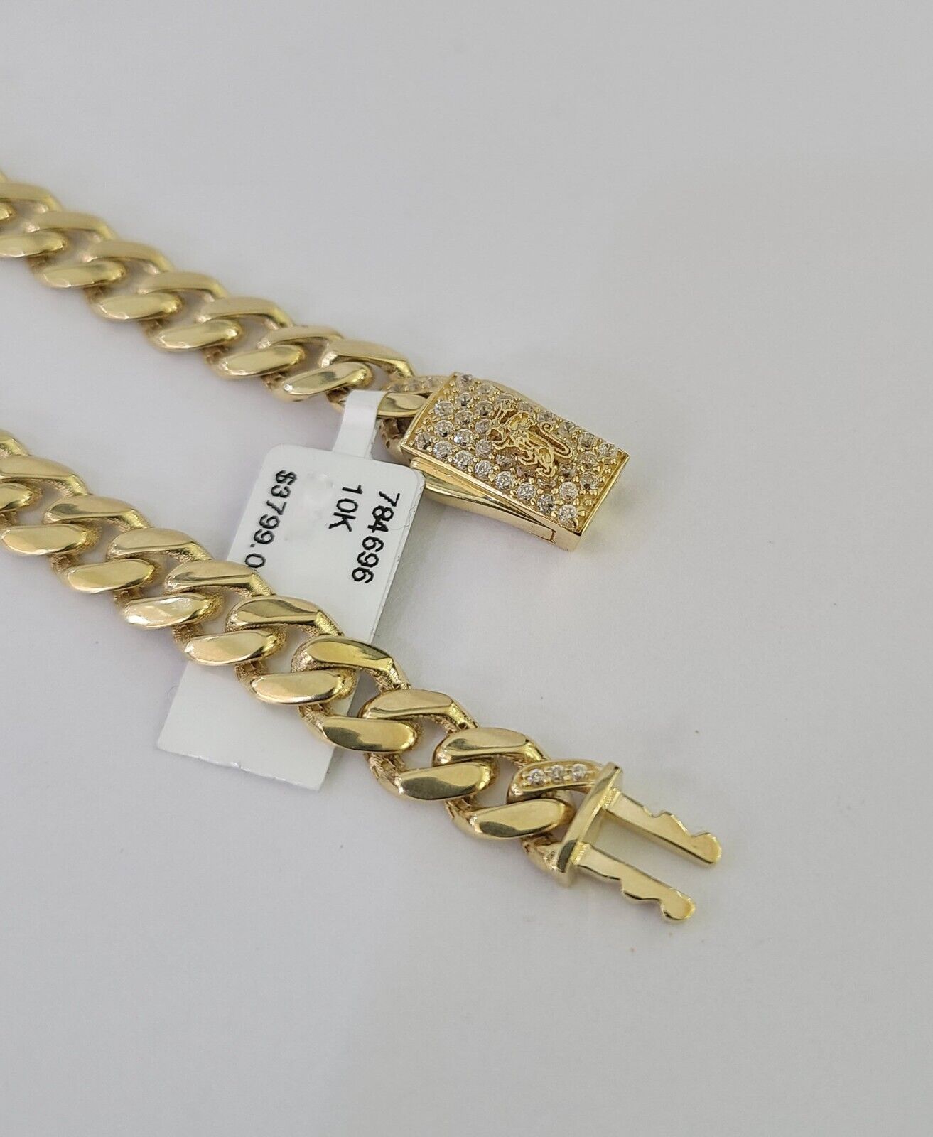 Real 10K Royal Monaco Bracelet Yellow Gold 7" Box Clasp 7mm Genuine Unisex