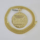 10K Franco Chain Last Supper Pendant Charm Necklace 20"-28" 4mm Yellow Gold SET