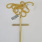 10K Gold Franco Chain Jesus Cross Charm Pendant 20-26 inches 2.5mm REAL Yellow