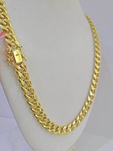 10k Yellow Gold 8mm Miami Cuban Link Chain Necklace 20-28 Inches Real