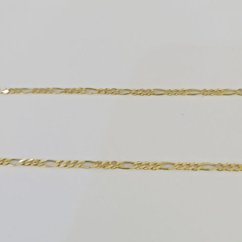 14k Solid Figaro Chain Necklace Yellow Gold 1mm Female 20" Real