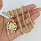 10k Solid Rope Chain Scorpion Charm Set 4mm 20"-28" Necklace Gold Yellow