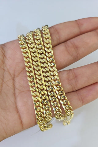10k Miami Cuban Link Chain Yellow Gold 6mm Necklace 18-28 Inches Real