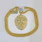 10K Gold Franco Chain Lion Charm Length 18-26 inches 3mm REAL Yellow