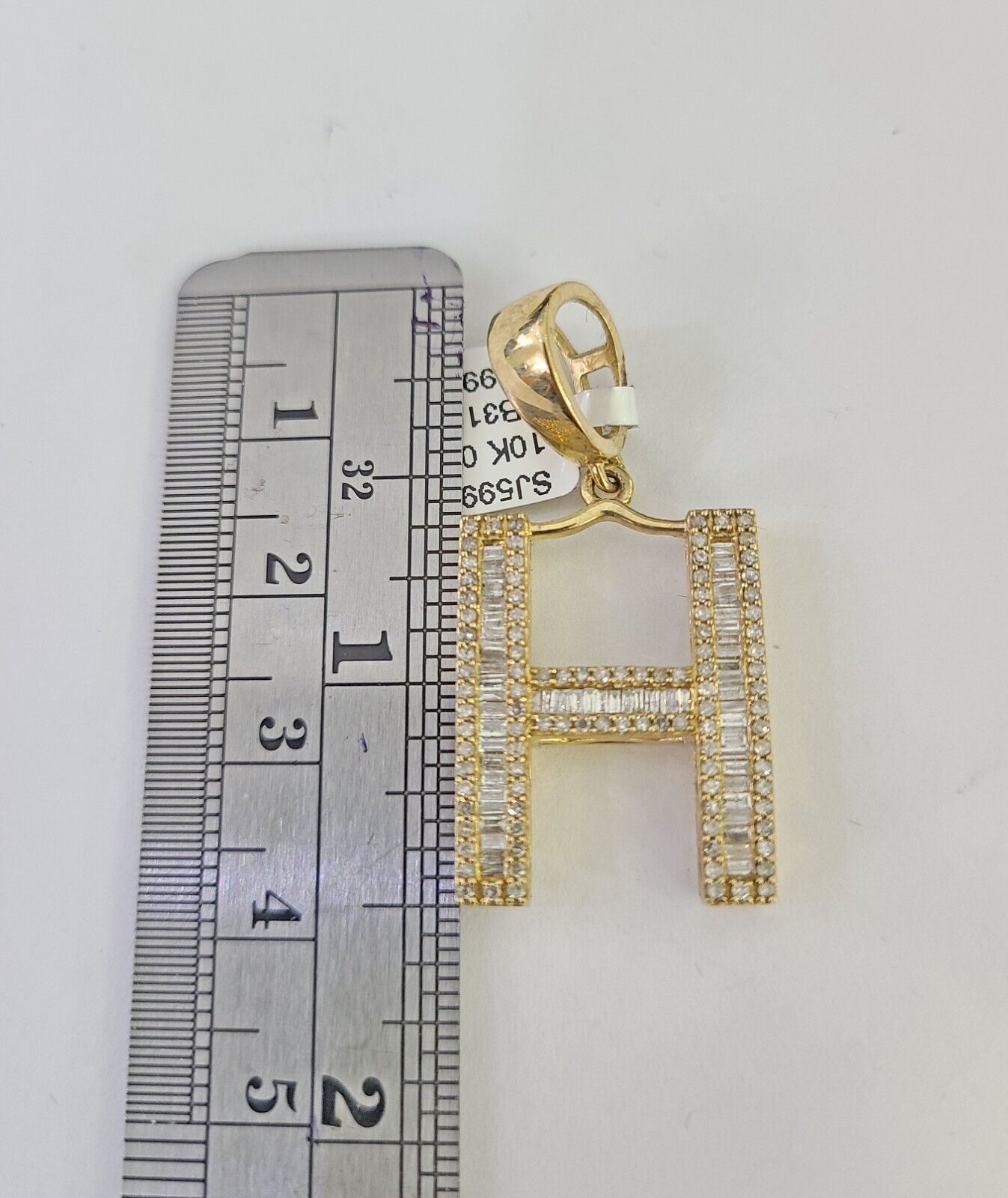 Real 10k Gold Diamond Letter "H" Initial Alphabet Charm/Pendant Yellow Real