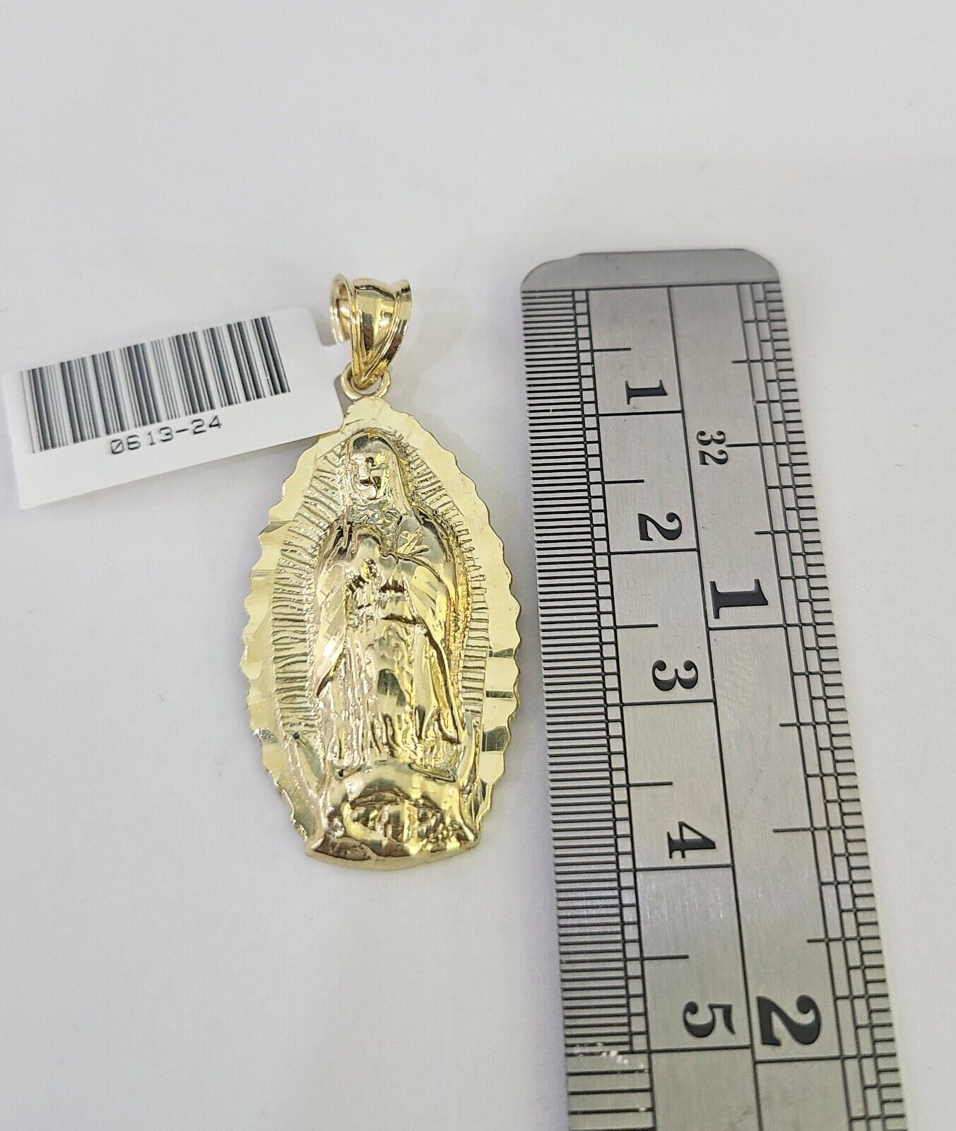 10K Gold Miami Cuban Chain Virgin Mary Charm 20"-28" 3mm REAL Pendant