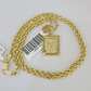 10k Gold Initial W Charm Rope Chain 16"-26" 2.5mm SET Necklace Alphabet Pendant