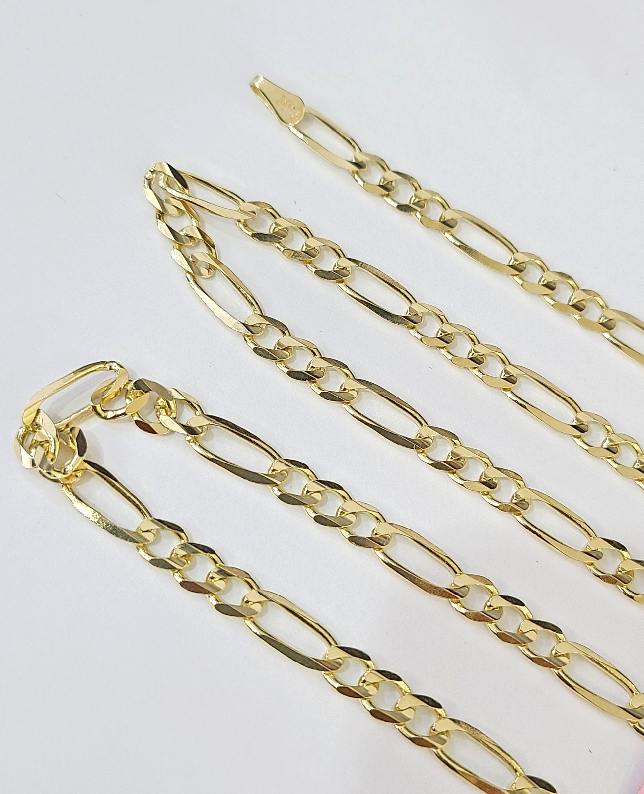 Real 14k Solid Gold Chain Figaro Link Necklace 5mm 18"-28" Men Women 14kt