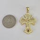 10k Crucifix Cross Charm Miami Cuban Chain Pendant Set 5mm 18"28" Necklace Gold