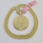 14k Chain Mayan Calendar Charm Set Miami Cuban Link 5mm 18"-30" Necklace Pendant