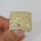 Real 10k Nugget Ring Yellow Gold Women Men Genuine 10Kt