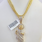 10k Miami Cuban Chain Diamond Saint Jude Charm Set 4mm 18"-28" Necklace Gold