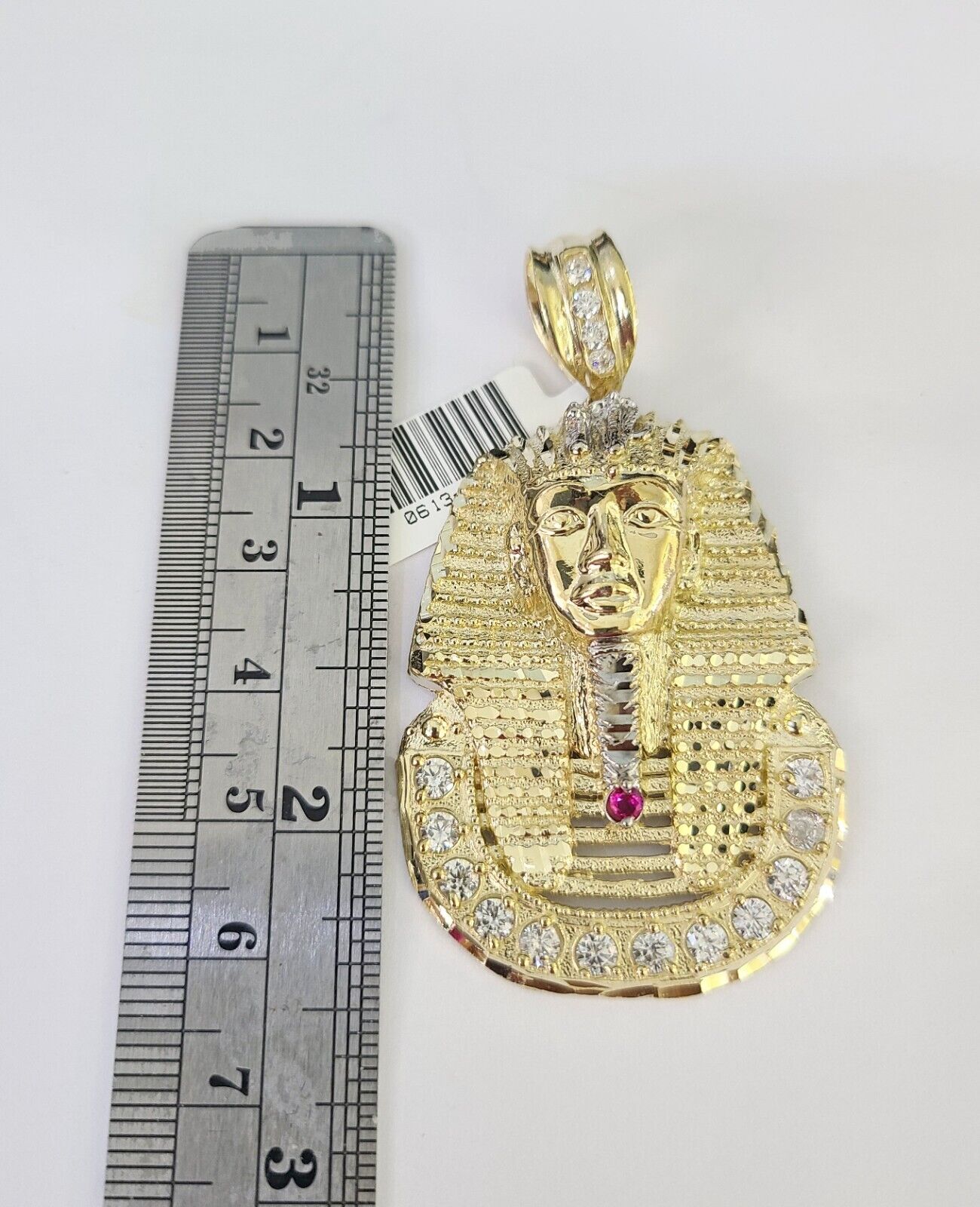 10K Franco Chain Pharaoh Pendant Charm Necklace 20"-28" 4mm Yellow Gold SET