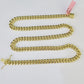 Real 14K Miami Cuban Link Chain Necklace Yellow Gold 22 inch 7mm Mens 14KT