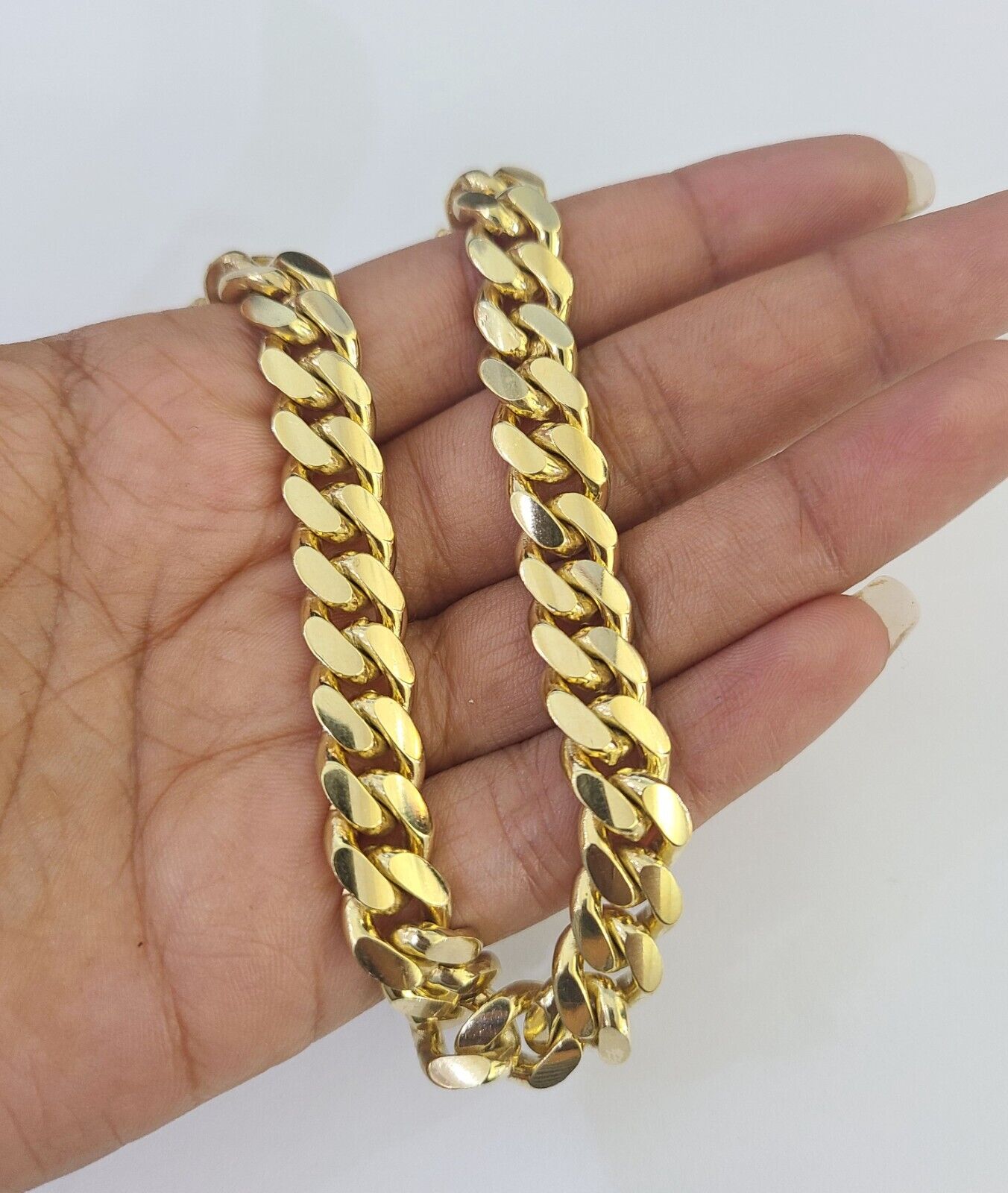 10k Solid Miami Cuban Link Bracelet 10mm 8" Box Lock 10kt Yellow Gold Real