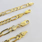 10K Solid Figaro Link Chain Necklace Yellow Gold 6mm 24" 26" 10kt