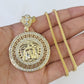 10K Franco Chain Medusa Head Pendant Charm Necklace 20"-26" 2.5mm Yellow Gold