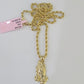 14k Rope Chain Praying Hands Charm Pendant Gold 2mm 18"-24inch SET Necklace