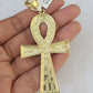 Real 10k Rope Chain Jesus Cross Charm Set 7mm 20"-28" Inch Necklace Yellow Gold