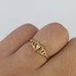 Real 10k Yellow Gold Hearts Ring Wedding Engagement Casual 10Kt Genuine