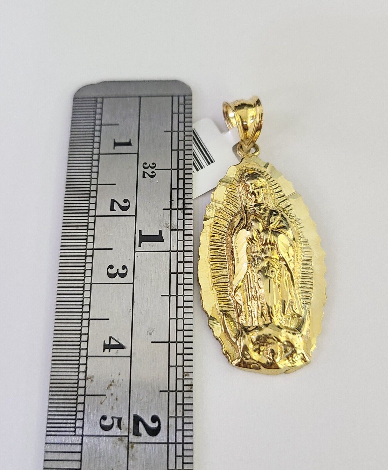 10k Miami Cuban Chain Virgin Mary Charm Set 4mm 18"-28" Necklace Yellow Gold