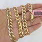 14k Solid Cuban Curb Link Chain 8mm 22 inch Yellow Gold Real Necklace