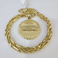 Real 10k Gold Milano Rope Chain Last Supper Necklace SET 5mm 18"-28" Pendant
