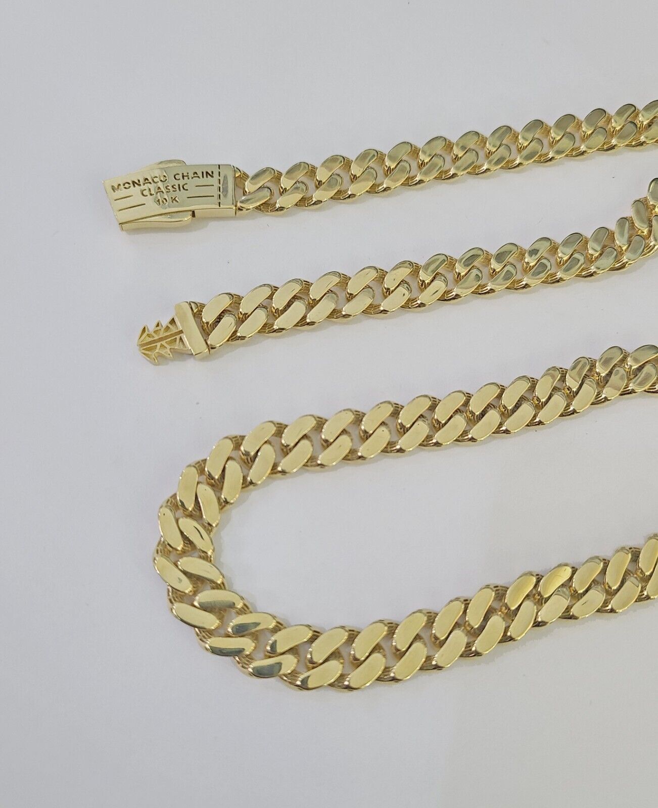 Real 10K Royal Monaco Chain Box Clasp 9mm Gold Necklace 10Kt 24" Genuine