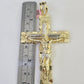 14k Jesus Cross Charm Pendant Yellow Gold Men Women 4" 3" 2" 1.5-2"