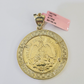 REAL 14k Yellow Gold Charm Centenario Style Coin in Bezel 50 Pesos 1947 Pendant