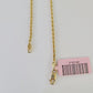 18k Real Solid Rope Chain Yellow Gold 2mm 22" Inch Genuine 18k Necklace