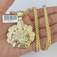 10K Franco Chain Tree leaf Pendant Charm Necklace 20"-26" 5mm Gold SET Yellow