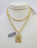 10k Gold Initial R Charm Rope Chain 16"-26" 2.5mm SET Necklace Alphabet Pendant