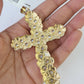 Real 14k Solid Rope Chain Jesus Cross Charm Set 6mm 18"-30" Necklace Gold