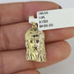 10K Franco Chain Jesus Head Pendant Charm Necklace 16"-24" 2mm Gold SET Yellow