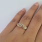 Real 10k Yellow Gold Hearts Ring Wedding Engagement Casual 10Kt Genuine