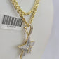 10k Solid Rope Chain 3mm Diamond Star Pendant Charm Necklace SET 18-26 in