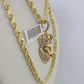 10k Solid Rope Chain Lion Charm Diamond Set 4mm 20"-28" Necklace Gold Yellow