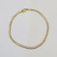 14K Solid Cuban Curb Link Bracelet Diamond Cut 3mm 7" Inch REAL Yellow Gold
